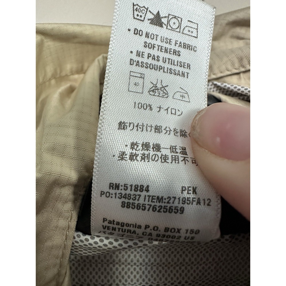 Patagonia Jacket Womens SMALL Beige Torrentshell Trench Coat Hooded Zip Up Snap - Picture 10 of 16